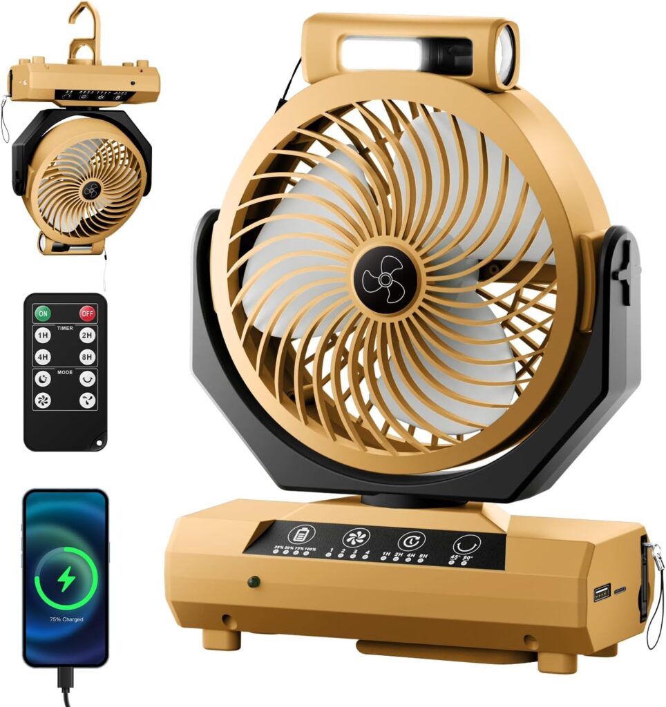 SAMONIC キャンプ 扇風機 充電式扇風機 22000mAh大容量