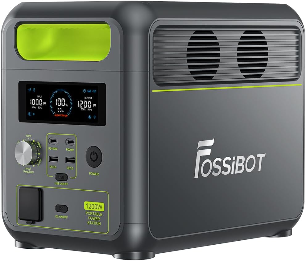 FOSSiBOT F1200 ポータブル電源 大容量 長寿命15年 リン酸鉄 ポータブルバッテリー 1.2時間満充電